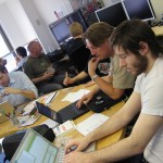 people working